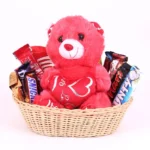 Chocolate and Teddy In Basket |