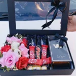 Timeless Elegance Box – Perfume, Chocolates & Flowers